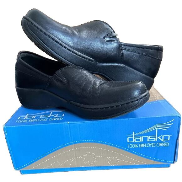 Dansko Abigail Milled Full Grain Leather Non-Slip Mule Nurse Clog Size 7.5/8 GUC - Picture 1 of 13